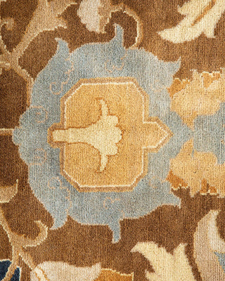 Traditional Mogul Brown Wool Area Rug 10' 3" x 13' 9" - Solo Rugs