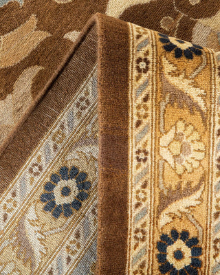 Traditional Mogul Brown Wool Area Rug 10' 3" x 13' 9" - Solo Rugs