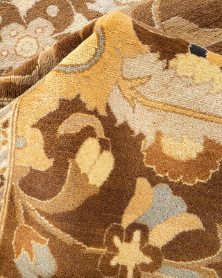 Traditional Mogul Brown Wool Area Rug 10' 3" x 13' 9" - Solo Rugs