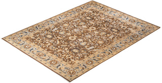Traditional Mogul Brown Wool Area Rug 10' 3" x 13' 9" - Solo Rugs