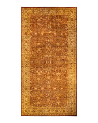 Traditional Mogul Orange Wool Area Rug 8' 0" x 15' 10" - Solo Rugs