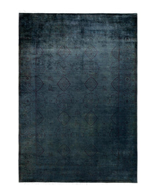 Contemporary Fine Vibrance Green Wool Area Rug 6' 1" x 8' 10" - Solo Rugs
