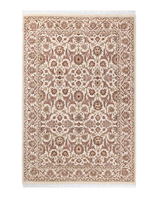 Traditional Mogul Ivory Wool Area Rug 4' 3" x 6' 3" - Solo Rugs