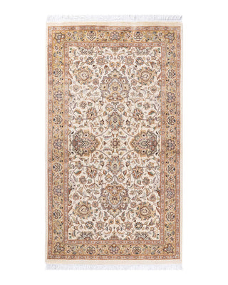 Traditional Mogul Ivory Wool Area Rug 3' 0" x 5' 3" - Solo Rugs