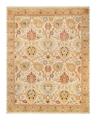 Contemporary Eclectic Ivory Wool Area Rug 9' 2" x 11' 8" - Solo Rugs