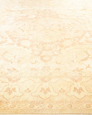 Contemporary Eclectic Ivory Wool Area Rug 9' 1" x 11' 7" - Solo Rugs