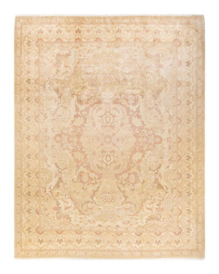 Contemporary Eclectic Ivory Wool Area Rug 9' 1" x 11' 7" - Solo Rugs