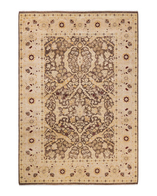 Contemporary Eclectic Brown Wool Area Rug 6' 2" x 8' 10" - Solo Rugs