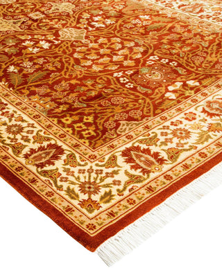 Traditional Mogul Orange Wool Area Rug 3' 3" x 5' 4" - Solo Rugs