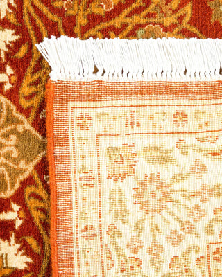 Traditional Mogul Orange Wool Area Rug 3' 3" x 5' 4" - Solo Rugs