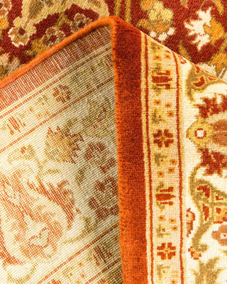 Traditional Mogul Orange Wool Area Rug 3' 3" x 5' 4" - Solo Rugs