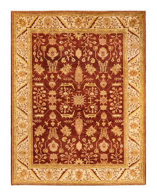 Contemporary Eclectic Orange Wool Area Rug 9' 1" x 11' 10" - Solo Rugs