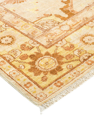 Contemporary Eclectic Ivory Wool Area Rug 6' 2" x 9' 2" - Solo Rugs