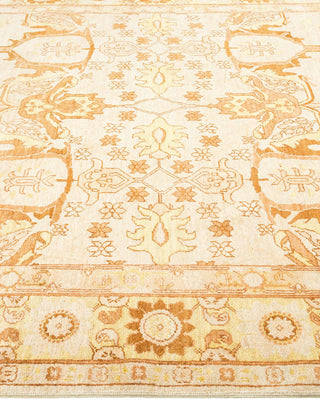 Contemporary Eclectic Ivory Wool Area Rug 6' 2" x 9' 2" - Solo Rugs