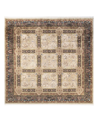 Traditional Mogul Ivory Wool Square Area Rug 8' 2" x 8' 7" - Solo Rugs