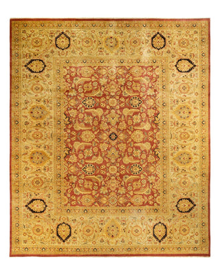 Traditional Mogul Orange Wool Area Rug 12' 3" x 15' 5" - Solo Rugs