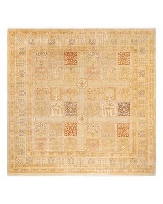 Traditional Mogul Ivory Wool Square Area Rug 8' 0" x 8' 5" - Solo Rugs