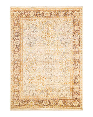 Traditional Mogul Ivory Wool Area Rug 4' 3" x 5' 10" - Solo Rugs