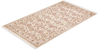 Traditional Mogul Ivory Wool Area Rug 3' 2" x 5' 2" - Solo Rugs
