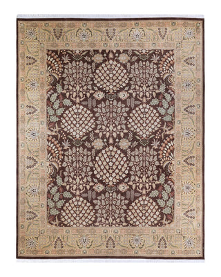 Traditional Mogul Brown Wool Area Rug 8' 3" x 10' 5" - Solo Rugs