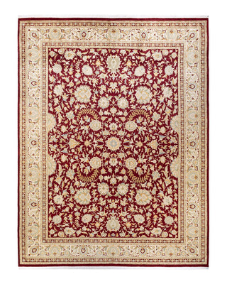 Traditional Mogul Red Wool Area Rug 9' 3" x 12' 0" - Solo Rugs