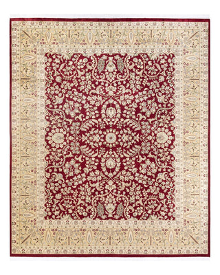 Traditional Mogul Red Wool Area Rug 8' 1" x 9' 8" - Solo Rugs