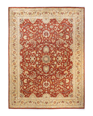 Traditional Mogul Brown Wool Area Rug 10' 4" x 13' 10" - Solo Rugs