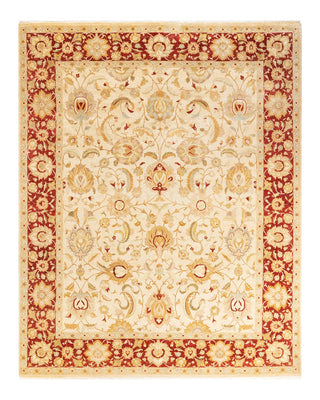 Traditional Mogul Ivory Wool Area Rug 8' 0" x 9' 10" - Solo Rugs