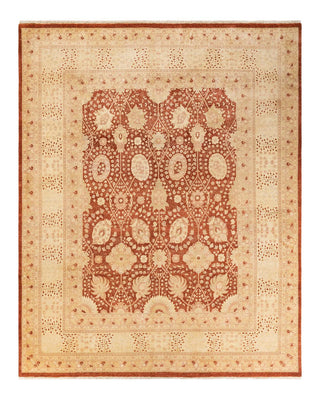 Traditional Mogul Brown Wool Area Rug 8' 5" x 10' 5" - Solo Rugs