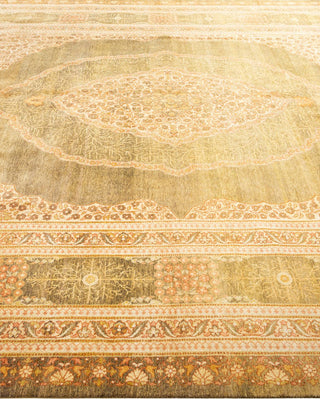 Traditional Mogul Green Wool Area Rug 8' 2" x 10' 3" - Solo Rugs