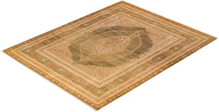 Traditional Mogul Green Wool Area Rug 8' 2" x 10' 3" - Solo Rugs
