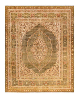 Traditional Mogul Green Wool Area Rug 8' 2" x 10' 3" - Solo Rugs