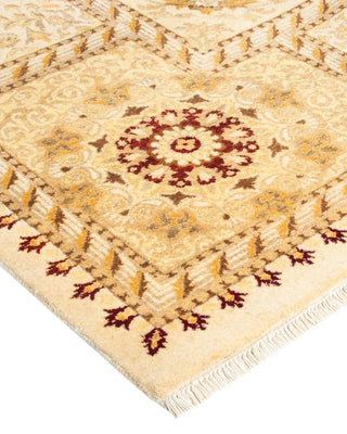 Traditional Mogul Ivory Wool Area Rug 8' 2" x 10' 4" - Solo Rugs