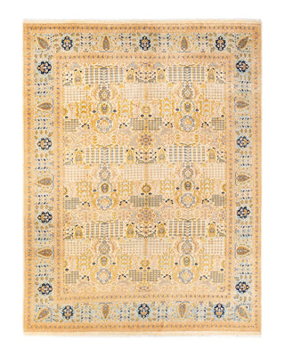 Traditional Mogul Ivory Wool Area Rug 8' 1" x 10' 6" - Solo Rugs