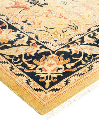 Traditional Mogul Green Wool Area Rug 6' 2" x 9' 1" - Solo Rugs