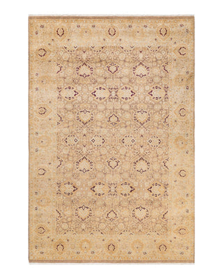 Traditional Mogul Brown Wool Area Rug 6' 2" x 9' 1" - Solo Rugs