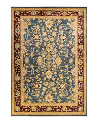 Traditional Mogul Gray Wool Area Rug 10' 1" x 14' 4" - Solo Rugs