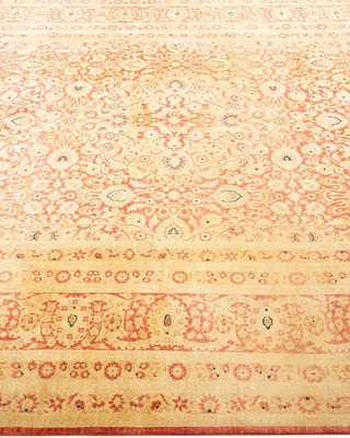 Traditional Mogul Orange Wool Area Rug 6' 1" x 9' 3" - Solo Rugs