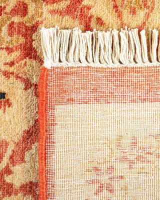 Traditional Mogul Orange Wool Area Rug 6' 1" x 9' 3" - Solo Rugs