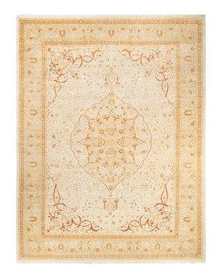 Traditional Mogul Ivory Wool Area Rug 10' 1" x 13' 5" - Solo Rugs