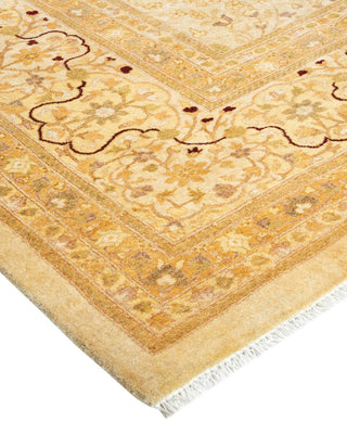 Traditional Mogul Ivory Wool Area Rug 10' 1" x 14' 1" - Solo Rugs
