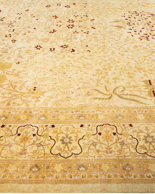 Traditional Mogul Ivory Wool Area Rug 10' 1" x 14' 1" - Solo Rugs