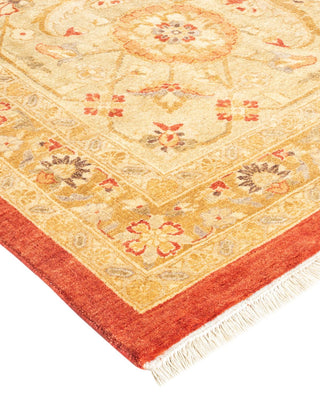 Traditional Mogul Orange Wool Area Rug 10' 4" x 13' 10" - Solo Rugs