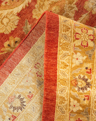 Traditional Mogul Orange Wool Area Rug 10' 4" x 13' 10" - Solo Rugs