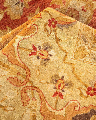 Traditional Mogul Orange Wool Area Rug 10' 4" x 13' 10" - Solo Rugs
