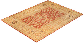 Traditional Mogul Orange Wool Area Rug 10' 4" x 13' 10" - Solo Rugs
