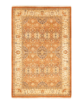 Traditional Mogul Brown Wool Area Rug 4' 0" x 6' 1" - Solo Rugs
