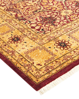 Traditional Mogul Red Wool Area Rug 3' 2" x 5' 7" - Solo Rugs