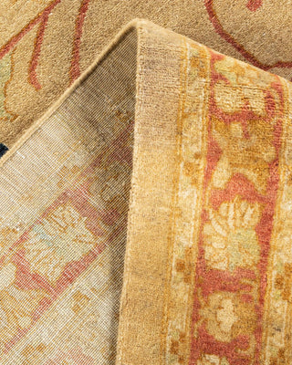 Traditional Mogul Yellow Wool Area Rug 9' 10" x 14' 6" - Solo Rugs