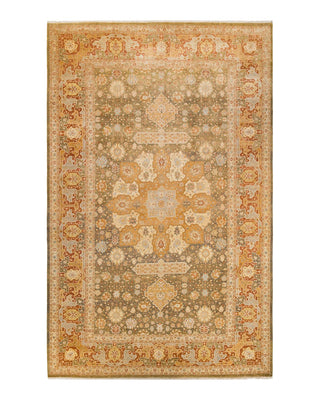 Traditional Mogul Green Wool Area Rug 9' 4" x 14' 10" - Solo Rugs